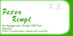 peter ringl business card